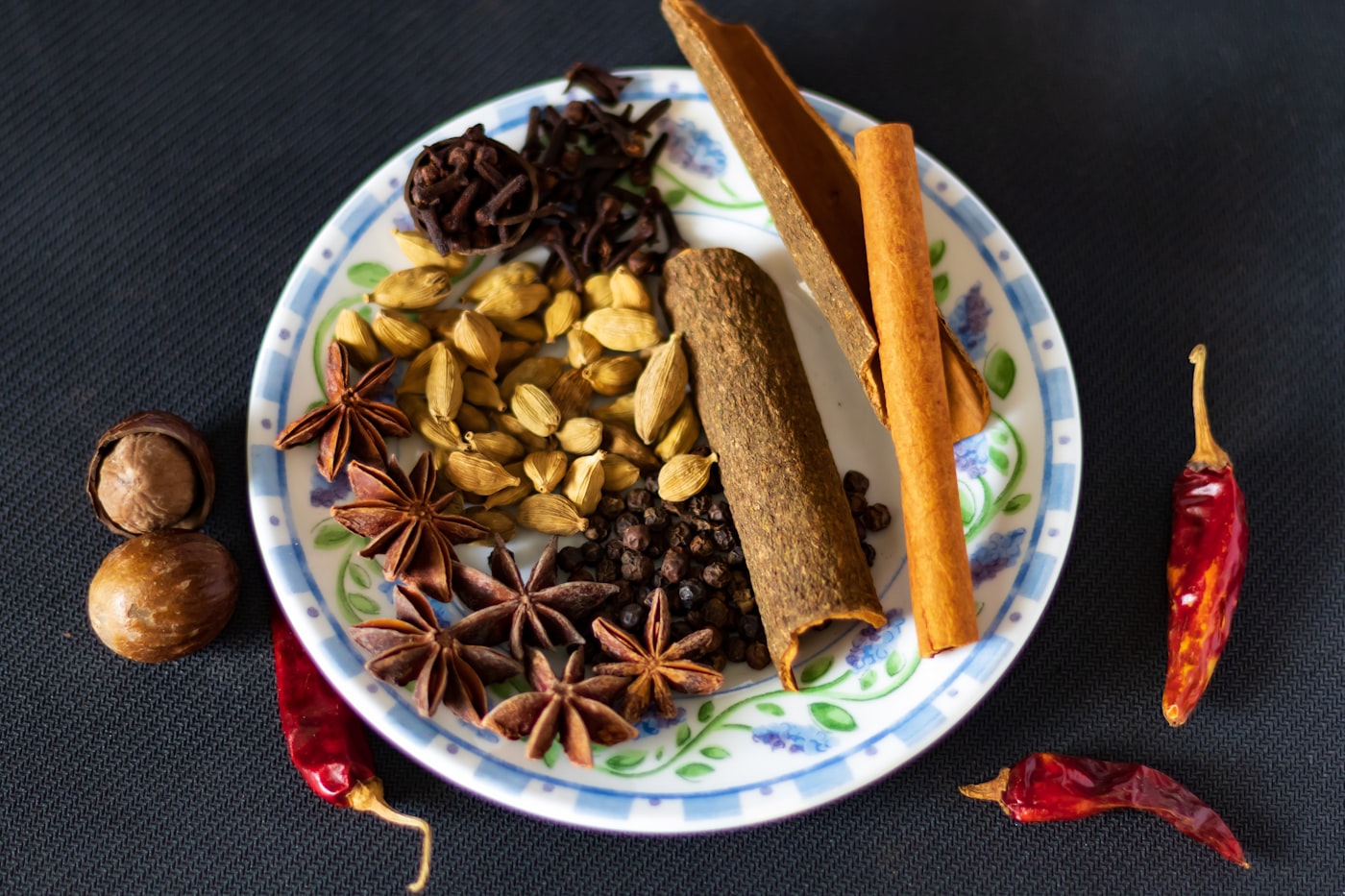 Assorted whole Indian spices